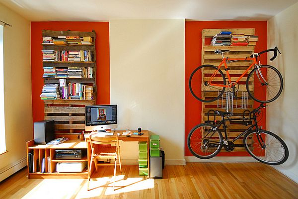 DIY-Shipping-Pallet-Bookshelf-and-Bike-Rack